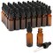 1 oz Amber Glass Dropper Bottles and 6 Funnels for Essential Oils and Perfumes (30 ml, 54 Pieces)